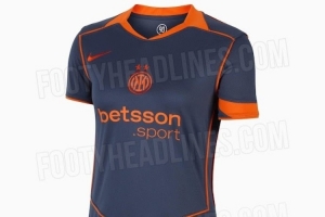 kaiyun.com-国米新赛季第三球衣谍照：深蓝主色调上衣，搭配橙色球裤